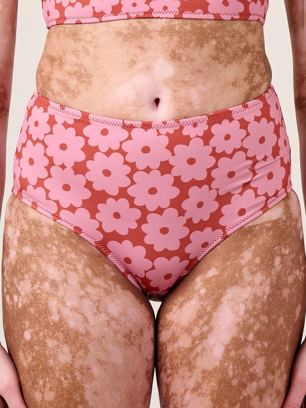 Lucy & Yak Pink Floral High-Waist Bikini Bottoms